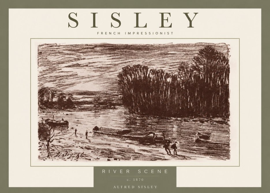 Sisley River Scene No6 - Poster