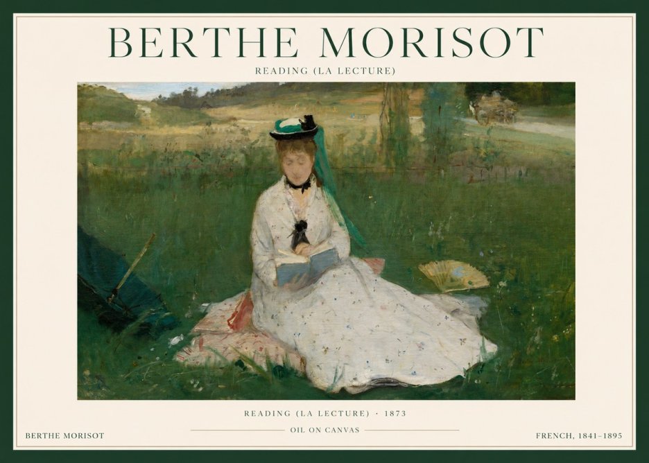 Berthe Morisot Reading (La Lecture) No1 - Poster