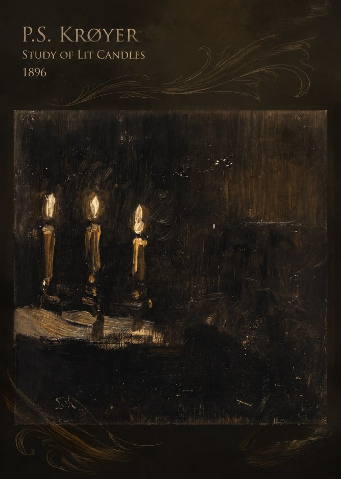 P.S. Krøyer Study of Lit Candles No5 - Poster
