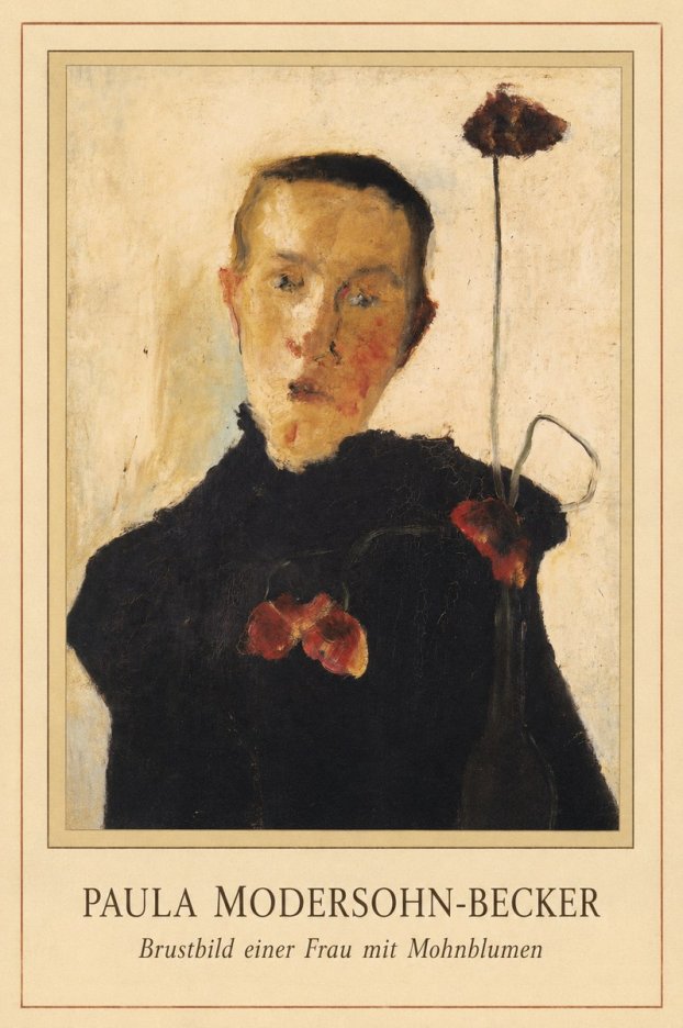 Paula Modersohn-Becker Brustbild Einer Frau Mit Mohnblumen No6 - Poster