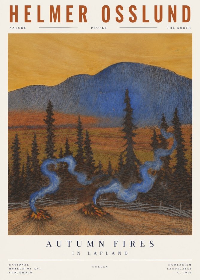 Helmer Osslund Twilight in the North No4 - Poster