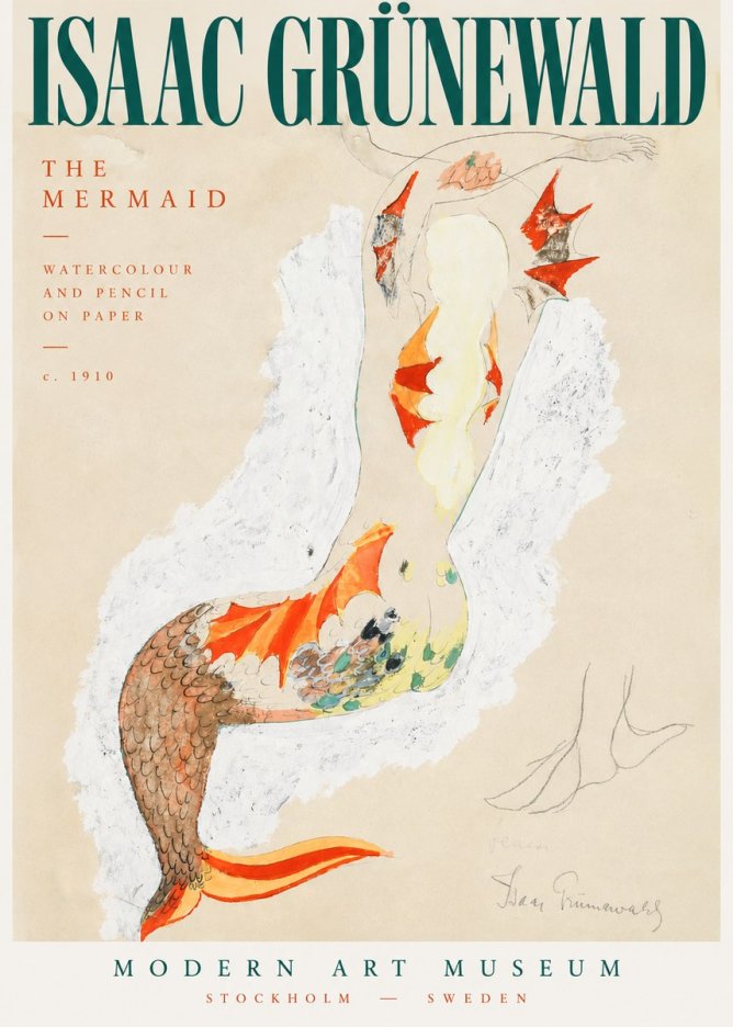 Isaac Grünewald The Mermaid No3 - Poster