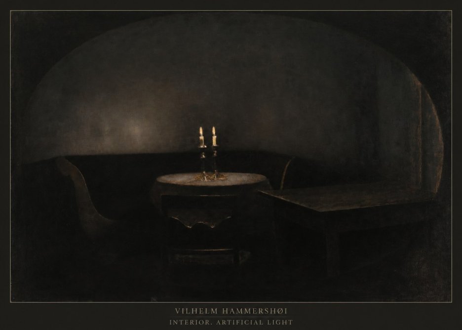 Vilhelm Hammershøi Interior. Artificial Light No5 - Poster