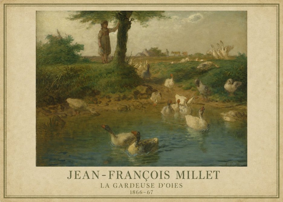 Jean-François Millet La Gardeuse D'oies No1 - Poster