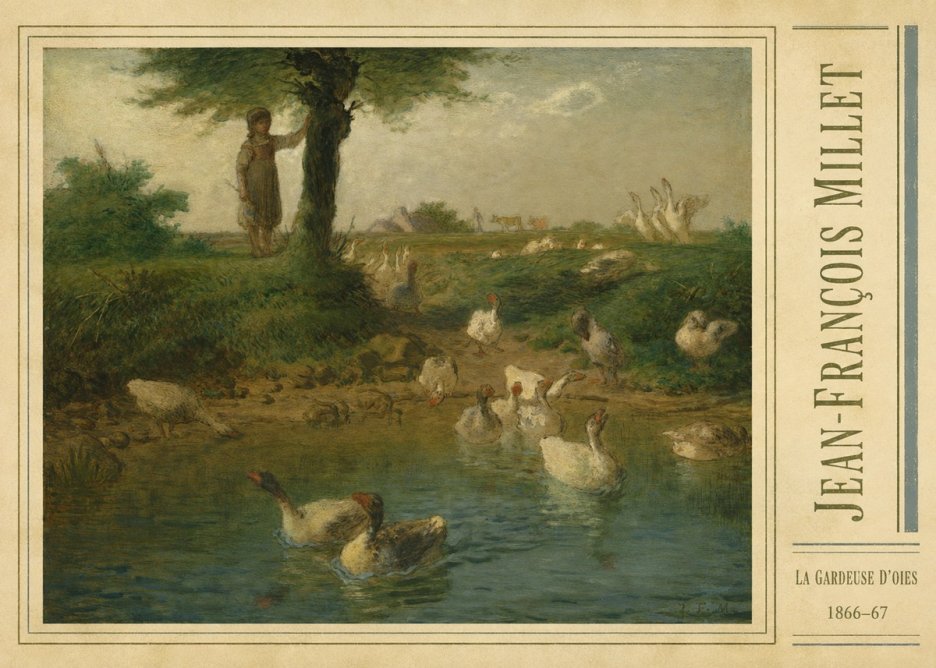 Jean-François Millet La Gardeuse D'oies No5 - Poster