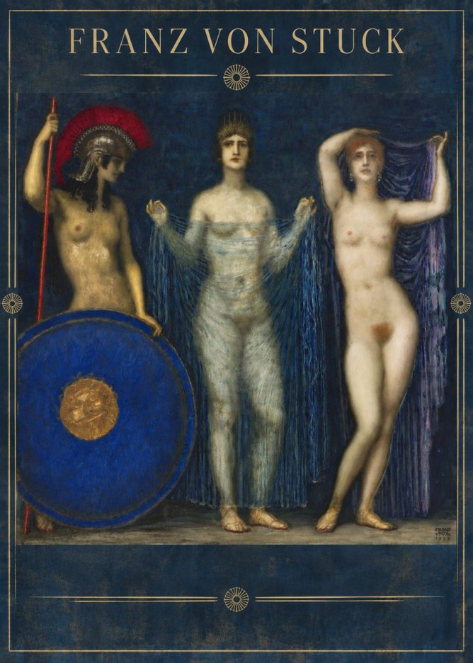 Franz von Stuck The Three Nudes No6 - Poster