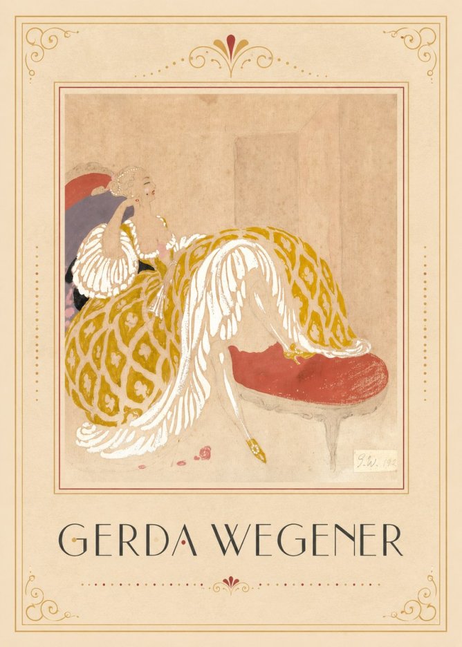 Gerda Wegener Woman in Yellow Dress No3 - Poster