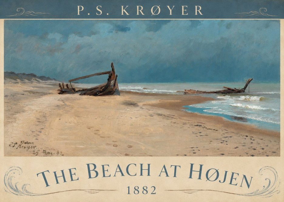 P.S. Krøyer The Beach at Højen No4 - Poster