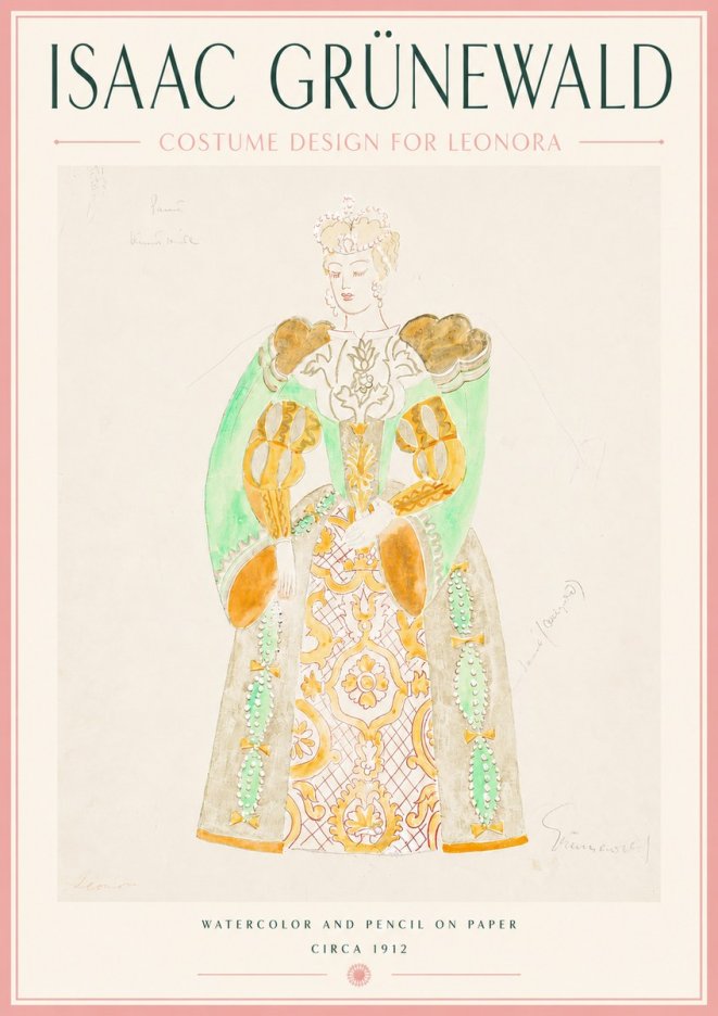 Isaac Grünewald Costume Design for Leonora No5 - Poster