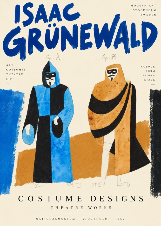 Isaac Grünewald Two Masquerade Figures - Costume Sketch No2 - Poster