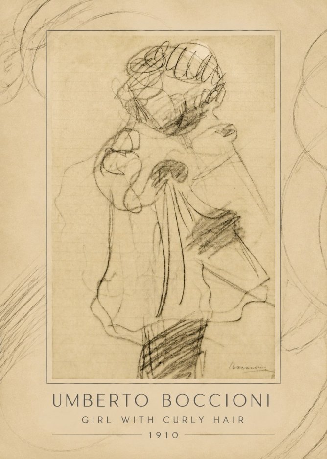 Umberto Boccioni Girl with Curly Hair No1 - Poster