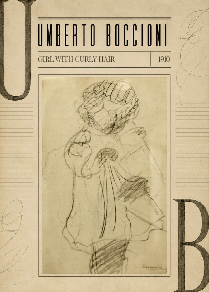 Umberto Boccioni Girl with Curly Hair No3 - Poster