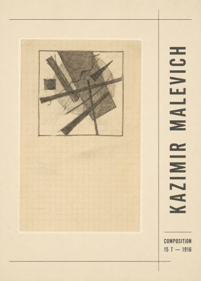 Kazimir Malevich Composition 15 T - 1916 No2 - Poster