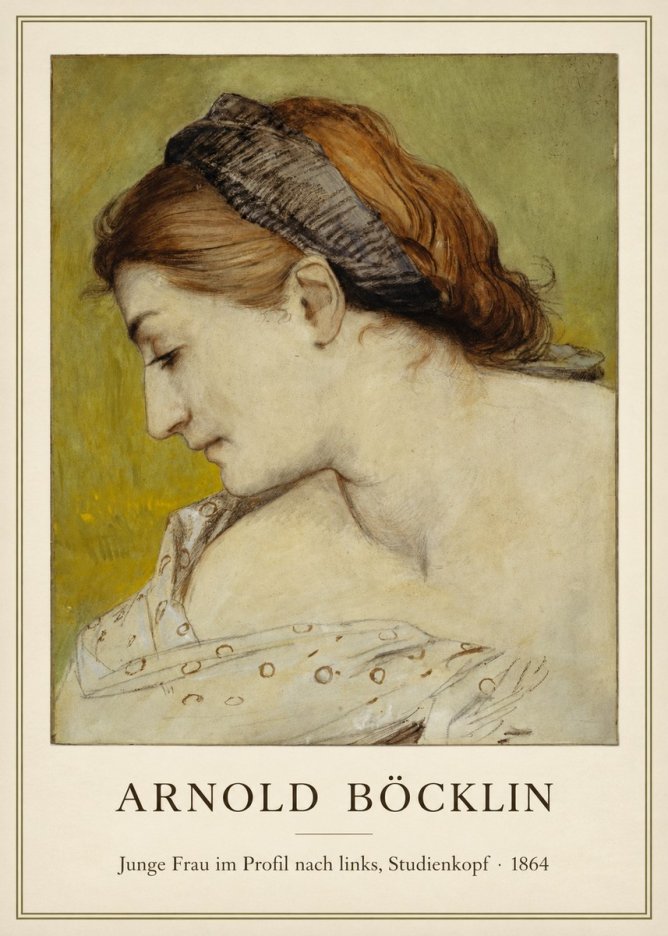 Arnold Böcklin Junge Frau Im Profil Nach Links, Studienkopf No1 - Poster