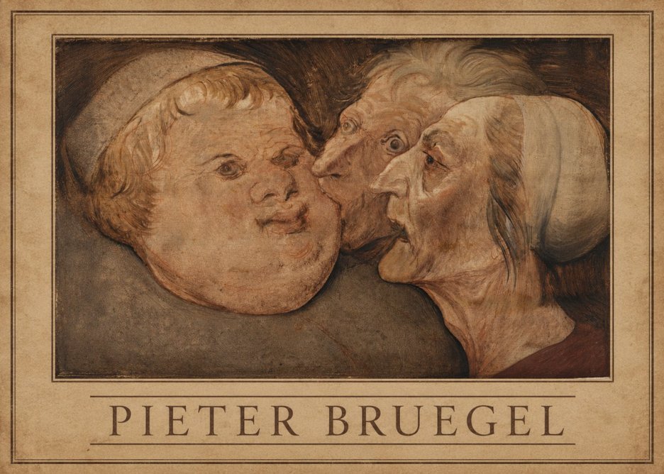 Pieter Bruegel Three Grotesque Heads No3 - Poster