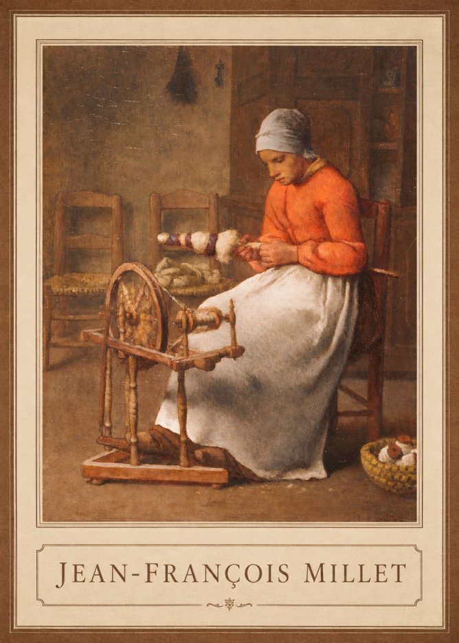 Jean-François Millet Woman Spinning No1 - Poster
