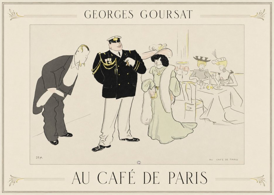 Georges Goursat Au Café De Paris No1 - Poster