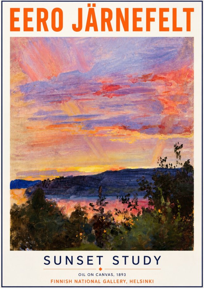 Eero Järnefelt Sunset Study No5 - Poster
