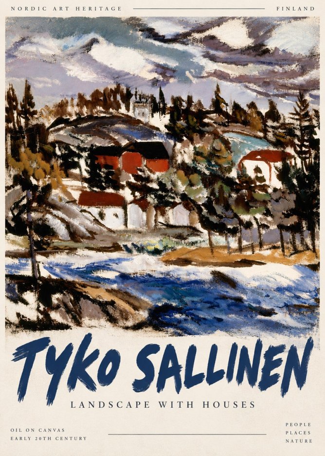 Tyko Sallinen Landscape with Houses No5 - Poster