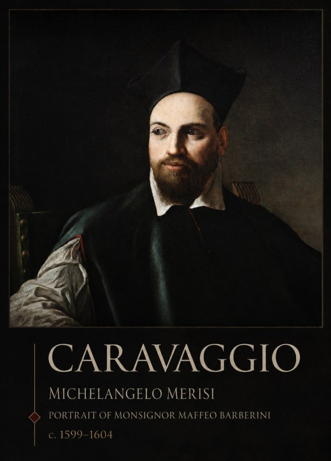 Michelangelo Merisi da Caravaggio Portrait of Monsignor Maffeo Barberini No2 - Poster