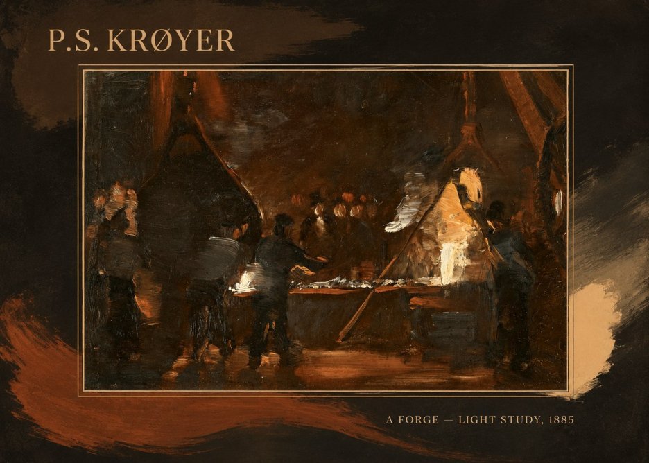P.S. Krøyer A Forge — Light Study, 1885 No3 - Poster