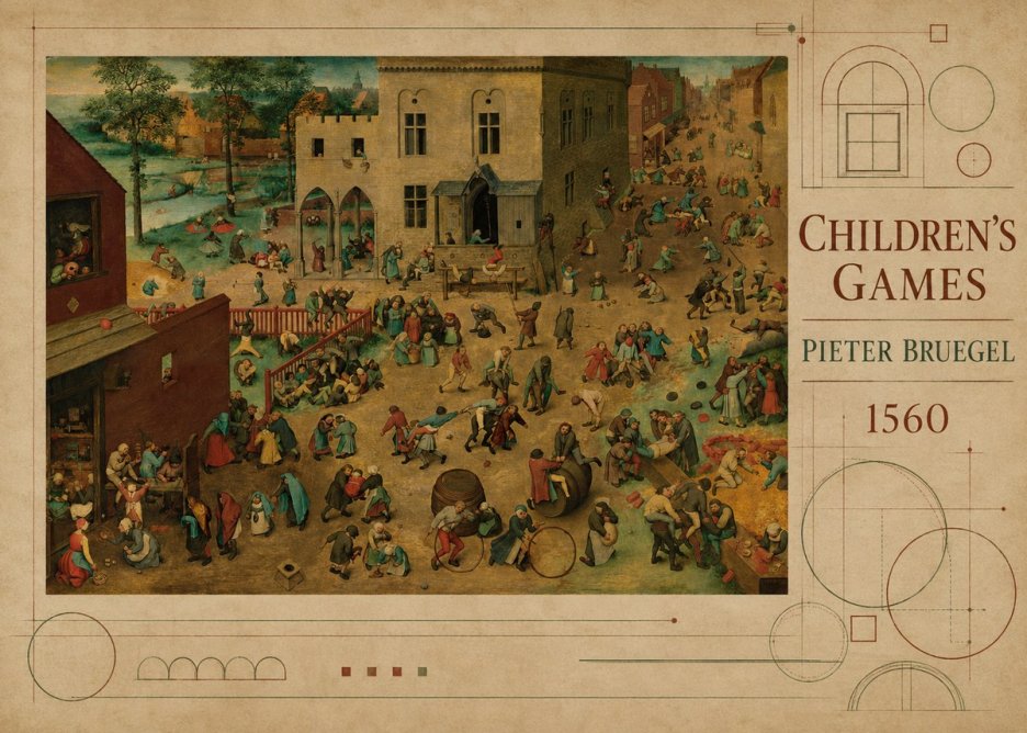 Pieter Bruegel Children's Games IV No5 - Poster