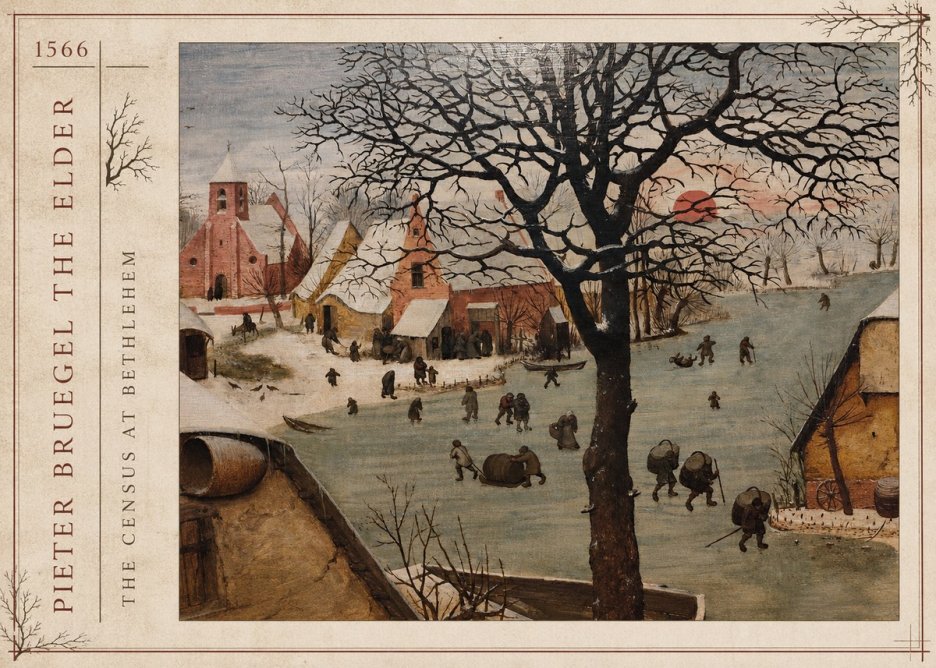 Pieter Bruegel The Census at Bethlehem V No2 - Poster