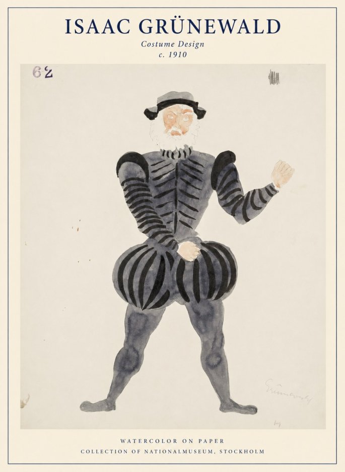 Isaac Grünewald Costume Design C. 1910 No1 - Poster