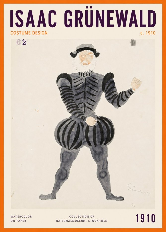 Isaac Grünewald Costume Design C. 1910 No2 - Poster