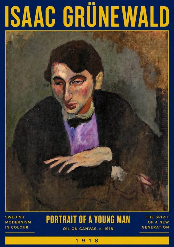 Isaac Grünewald Portrait of a Young Man No3 - Poster