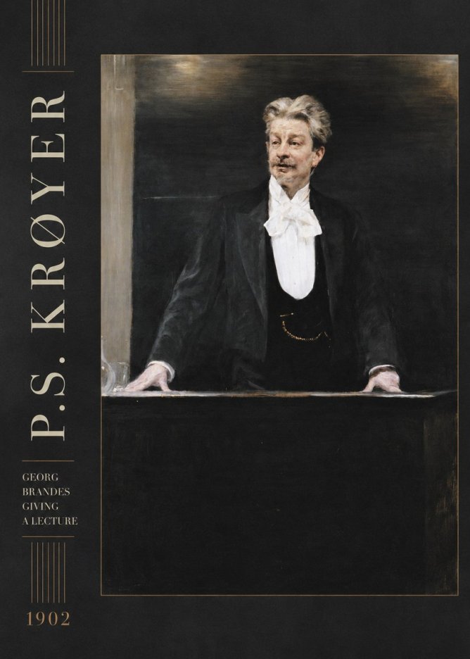 P.S. Krøyer Georg Brandes Giving a Lecture No2 - Poster