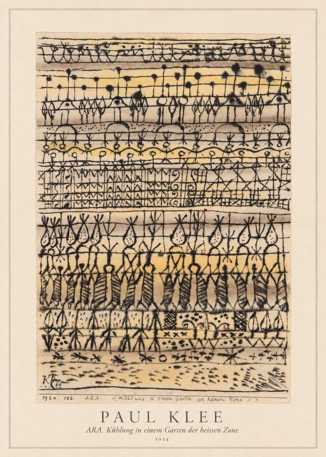 Paul Klee Ara. Kühlung in Einem Garten Der Heissen Zone No4 - Poster