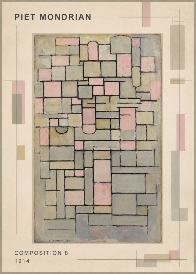 Piet Mondrian Composition 8 No1 - Poster