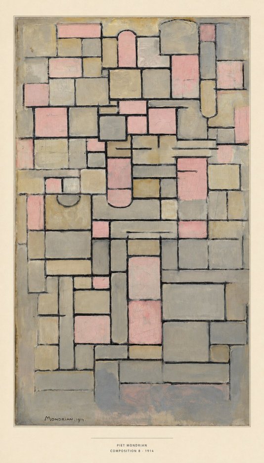 Piet Mondrian Composition 8 No6 - Poster