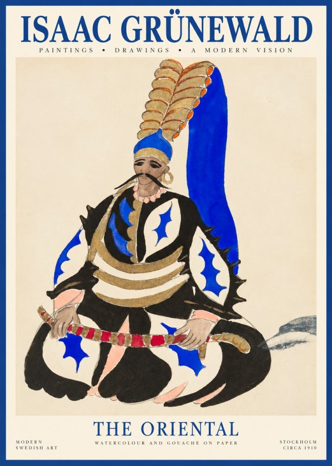 Isaac Grünewald Figure in Oriental Costume No6 - Poster