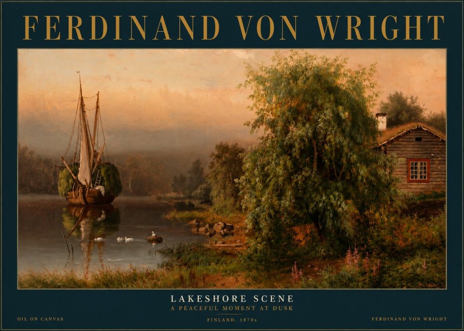 Ferdinand von Wright Lakeshore Scene No3 - Poster