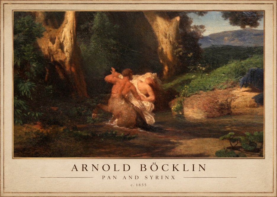 Arnold Böcklin Pan and Syrinx No1 - Poster