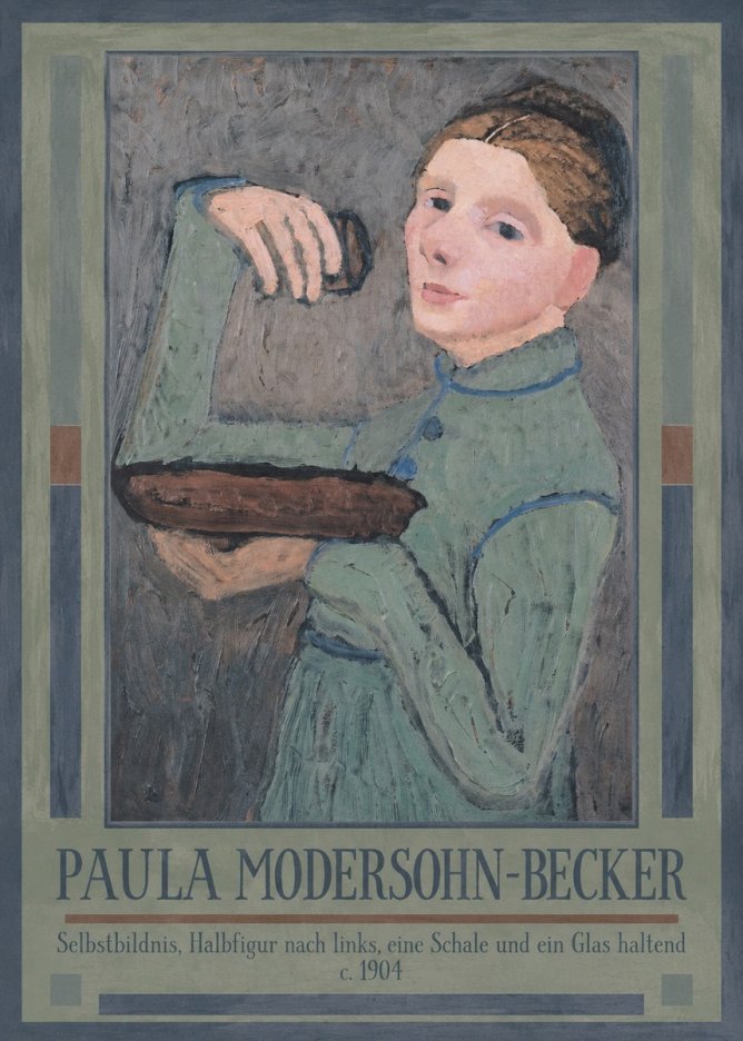 Paula Modersohn-Becker Selbstbildnis, Halbfigur Nach Links, Eine Schale Und Ein Glas Haltend No1 - Poster