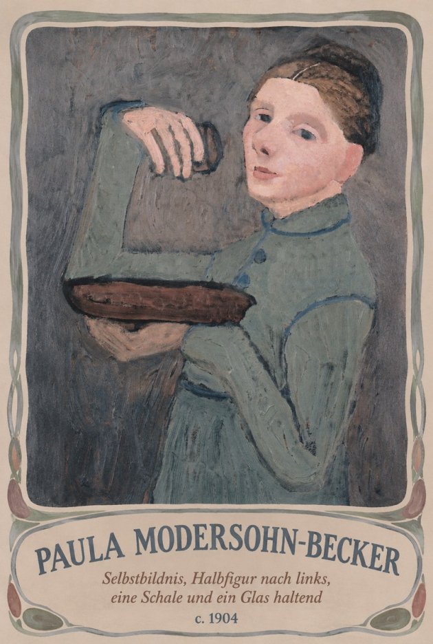 Paula Modersohn-Becker Selbstbildnis, Halbfigur Nach Links, Eine Schale Und Ein Glas Haltend No3 - Poster