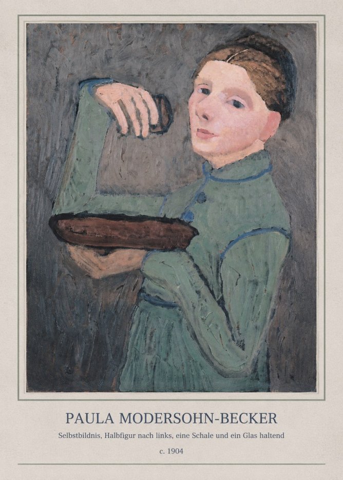 Paula Modersohn-Becker Selbstbildnis, Halbfigur Nach Links, Eine Schale Und Ein Glas Haltend No4 - Poster