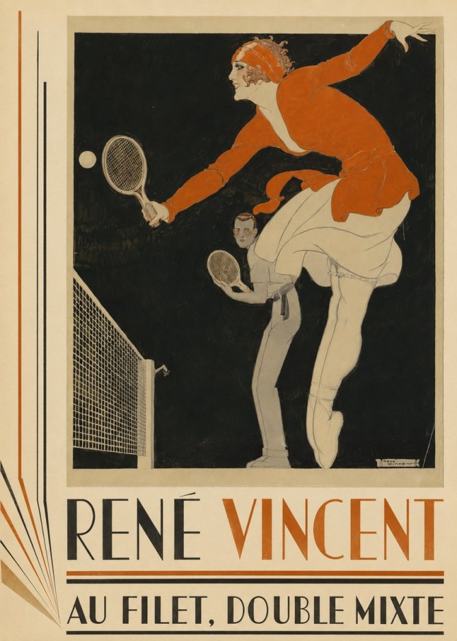 René Vincent Au Filet, Double Mixte No4 - Poster