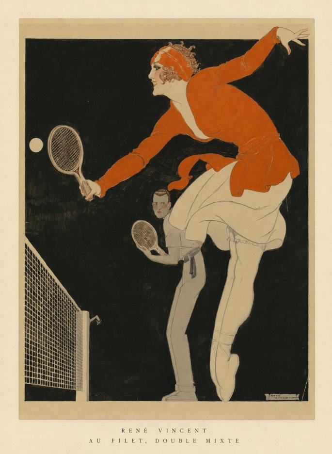 René Vincent Au Filet, Double Mixte No6 - Poster