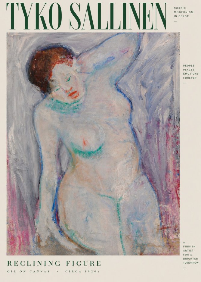Tyko Sallinen Reclining Figure No4 - Poster