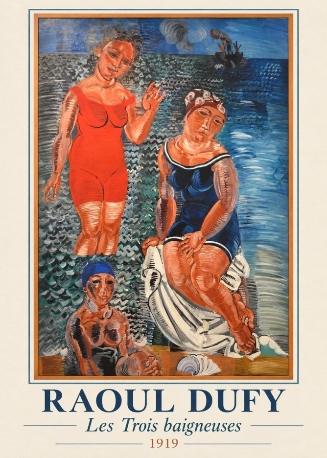 Raoul Dufy Les Trois Baigneuses No1 - Poster