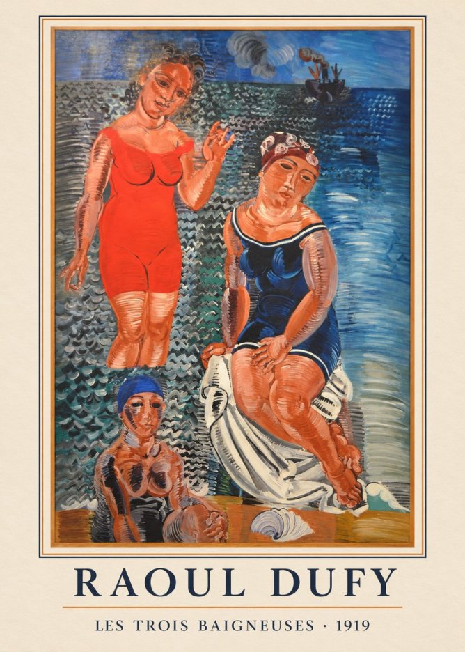 Raoul Dufy Les Trois Baigneuses No3 - Poster