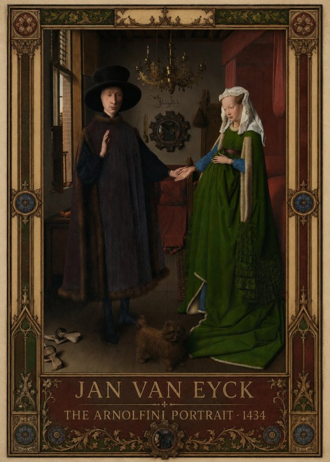 Jan van Eyck The Arnolfini Portrait VII No1 - Poster