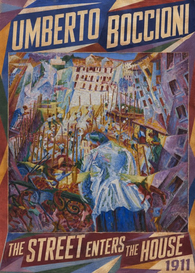 Umberto Boccioni The Street Enters the House No1 - Poster