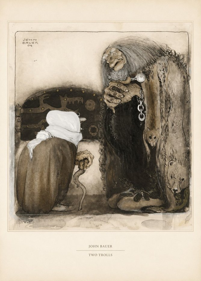 John Bauer Two Trolls No5 - Poster