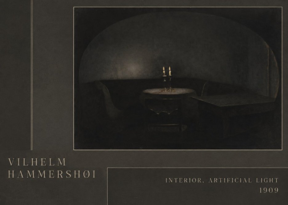 Vilhelm Hammershøi Interior, Artificial Light No2 - Poster
