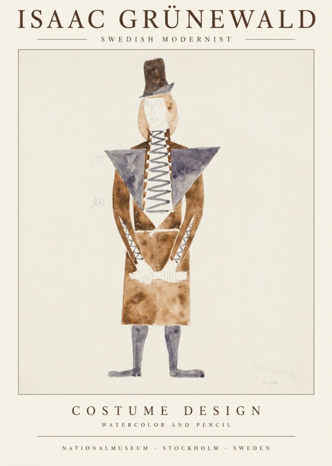 Isaac Grünewald Costume Design XIII No2 - Poster